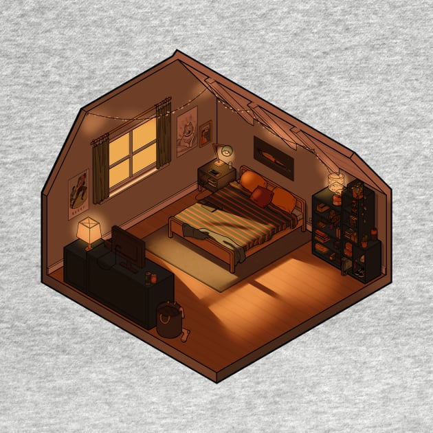 Nick Nelson - Heartstopper - isometric bedroom by daddymactinus